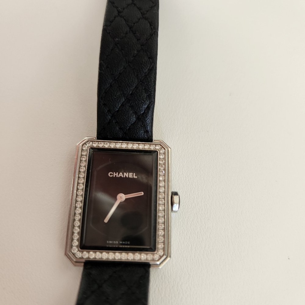 CHANEL diamond bezel boyfriend watch